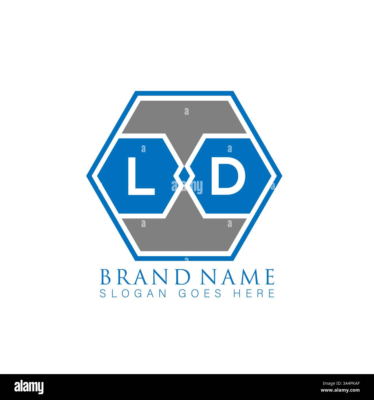 LD Unique modern flat abstract geometric initials vector letter logo design. LD monogram logo. Stock Vector