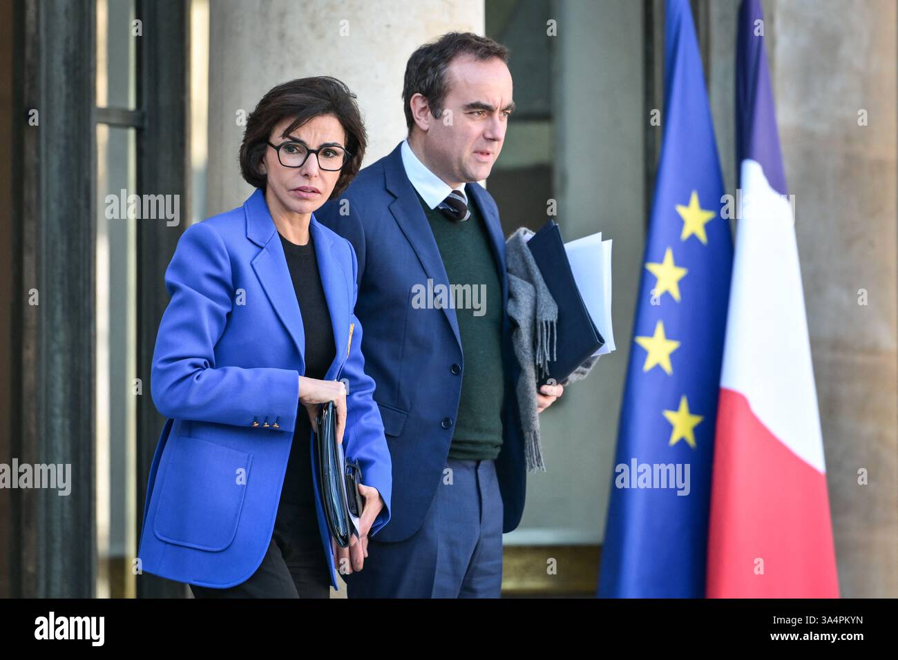 French Minister for the Armed Forces Sebastien Lecornu exits the Elysee ...