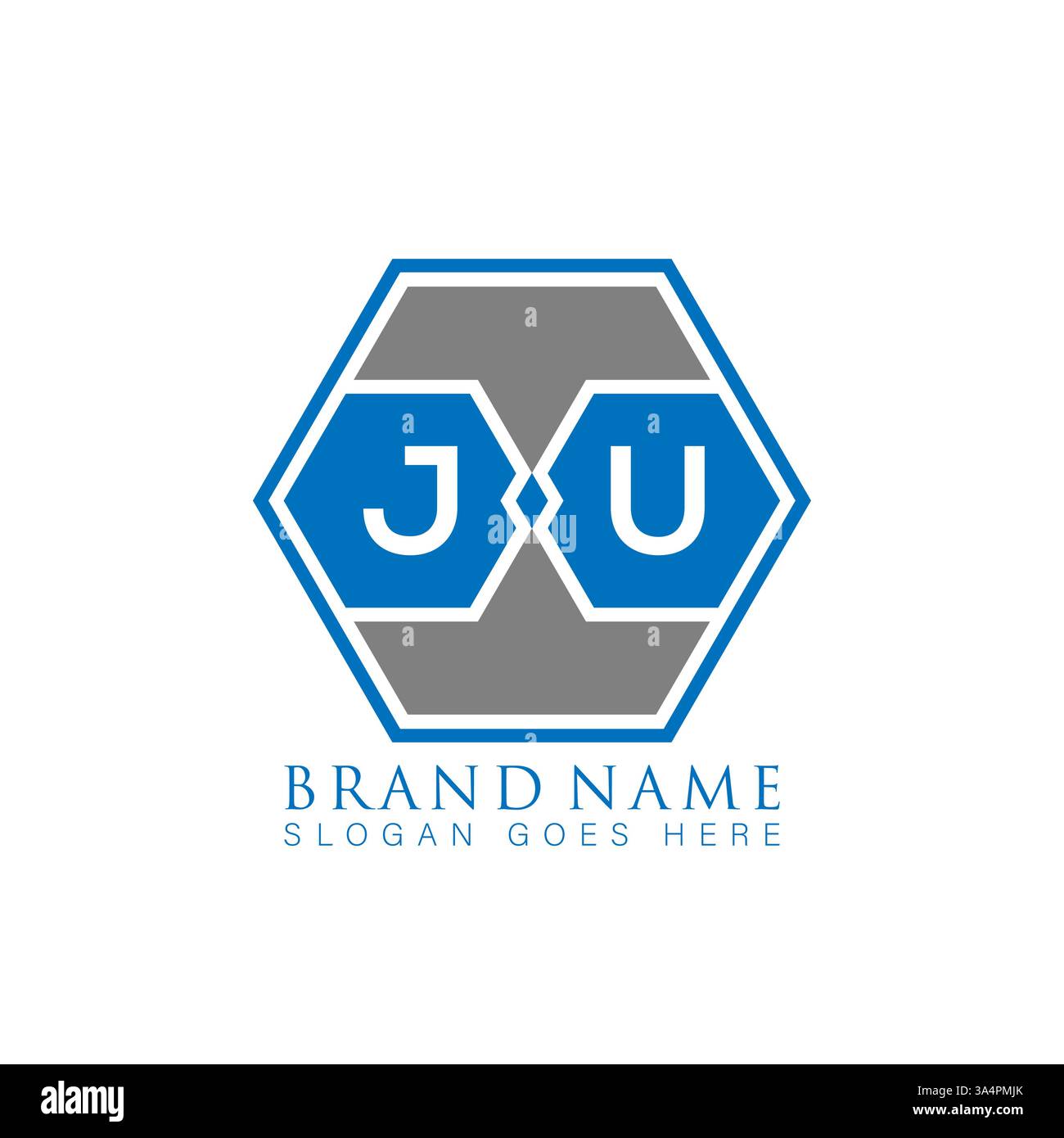 JU Unique modern flat abstract geometric initials vector letter logo design. JU monogram logo. Stock Vector