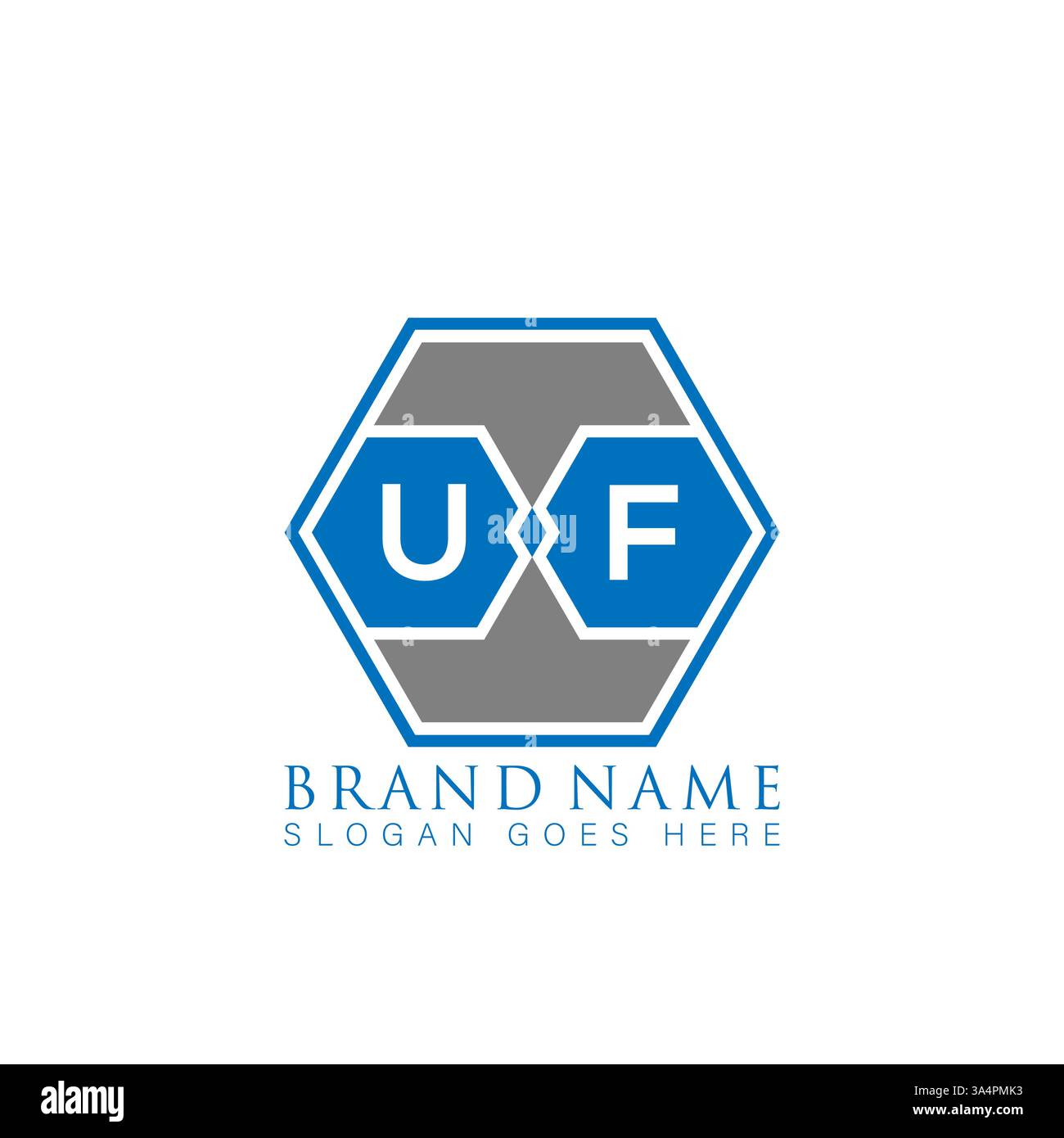 UF Unique modern flat abstract geometric initials vector letter logo design. UF monogram logo. Stock Vector