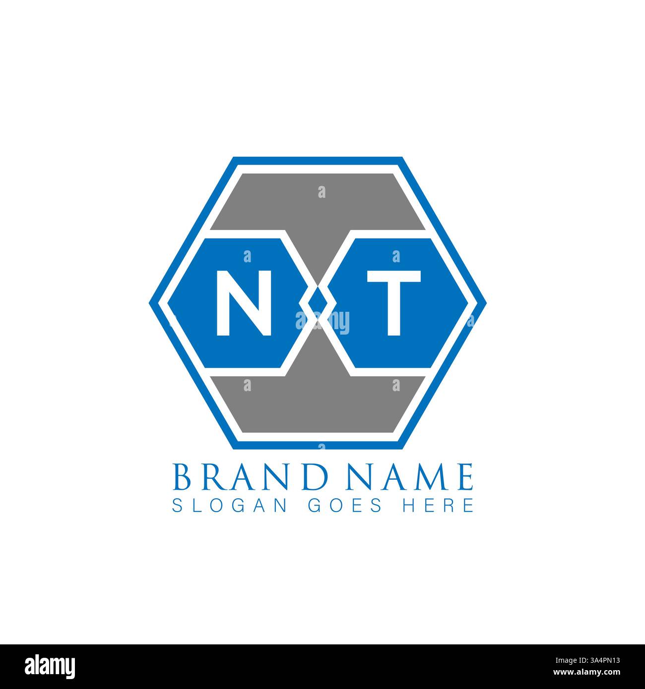 NT Unique modern flat abstract geometric initials vector letter logo design. NT monogram logo. Stock Vector