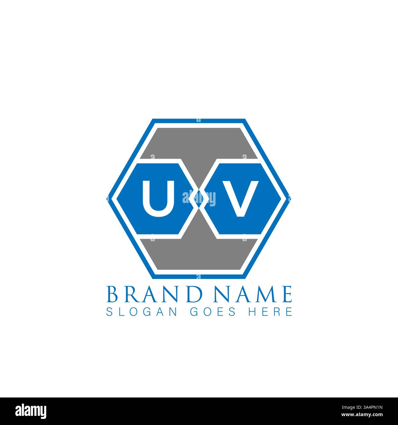 UV Unique modern flat abstract geometric initials vector letter logo design. UV monogram logo. Stock Vector