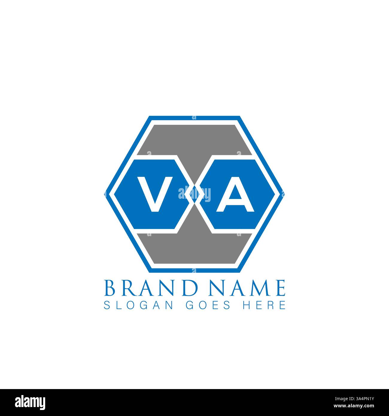VA Unique modern flat abstract geometric initials vector letter logo design. VA monogram logo. Stock Vector