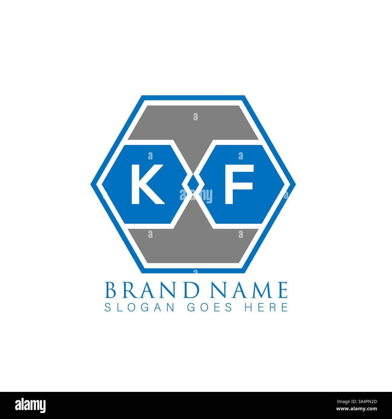 KF Unique modern flat abstract geometric initials vector letter logo design. KF monogram logo. Stock Vector