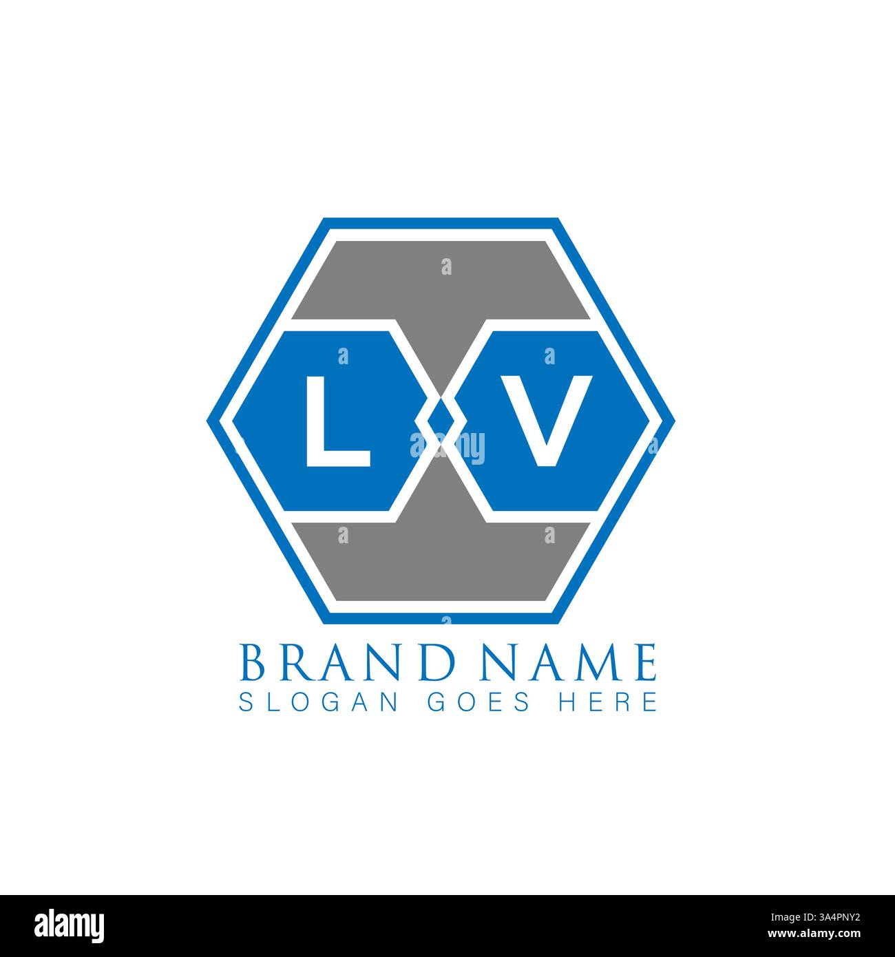 LV Unique modern flat abstract geometric initials vector letter logo design. LV monogram logo. Stock Vector