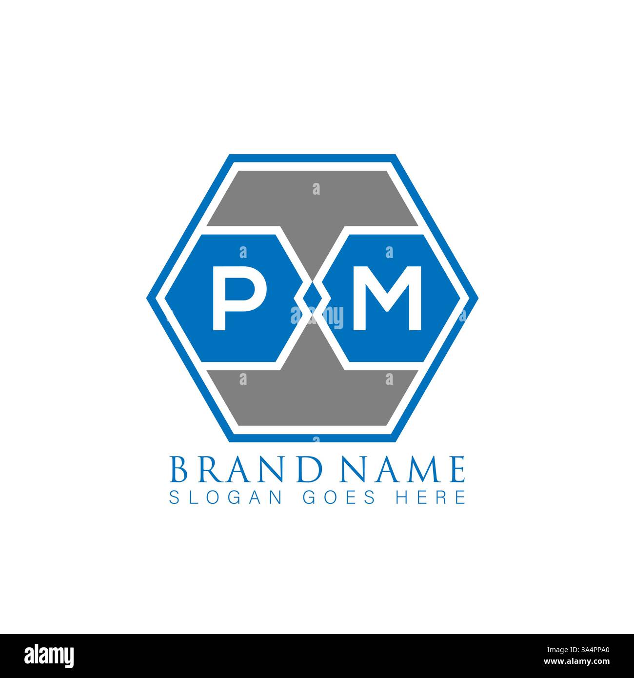 PM Unique modern flat abstract geometric initials vector letter logo design. PM monogram logo. Stock Vector