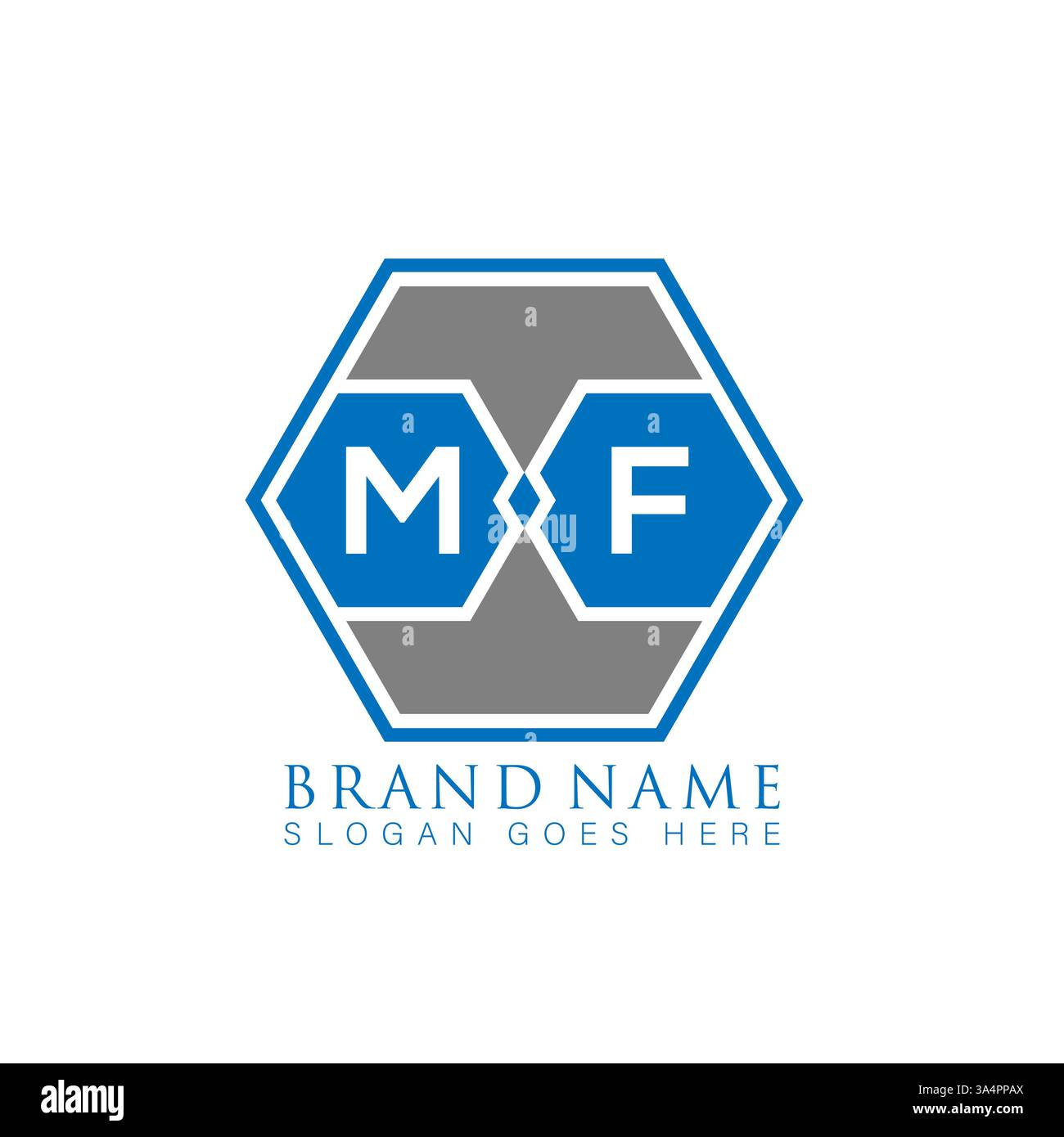 MF Unique modern flat abstract geometric initials vector letter logo design. MF monogram logo. Stock Vector