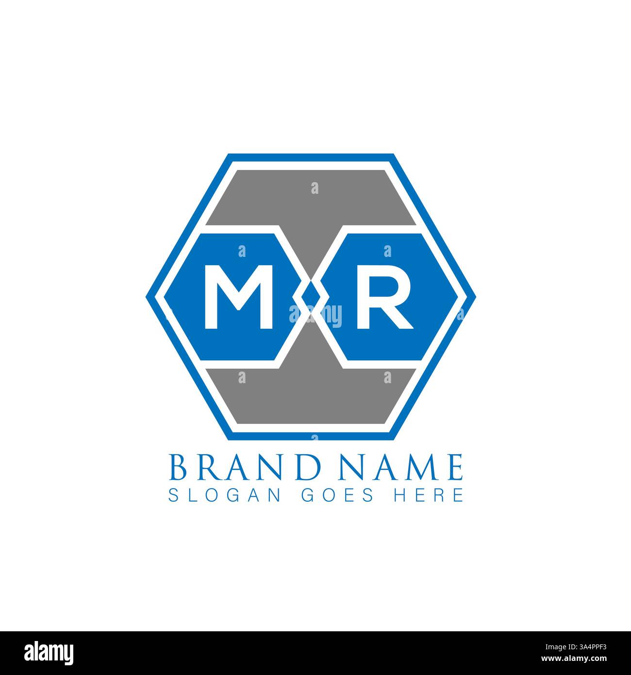MR Unique modern flat abstract geometric initials vector letter logo design. MR monogram logo. Stock Vector