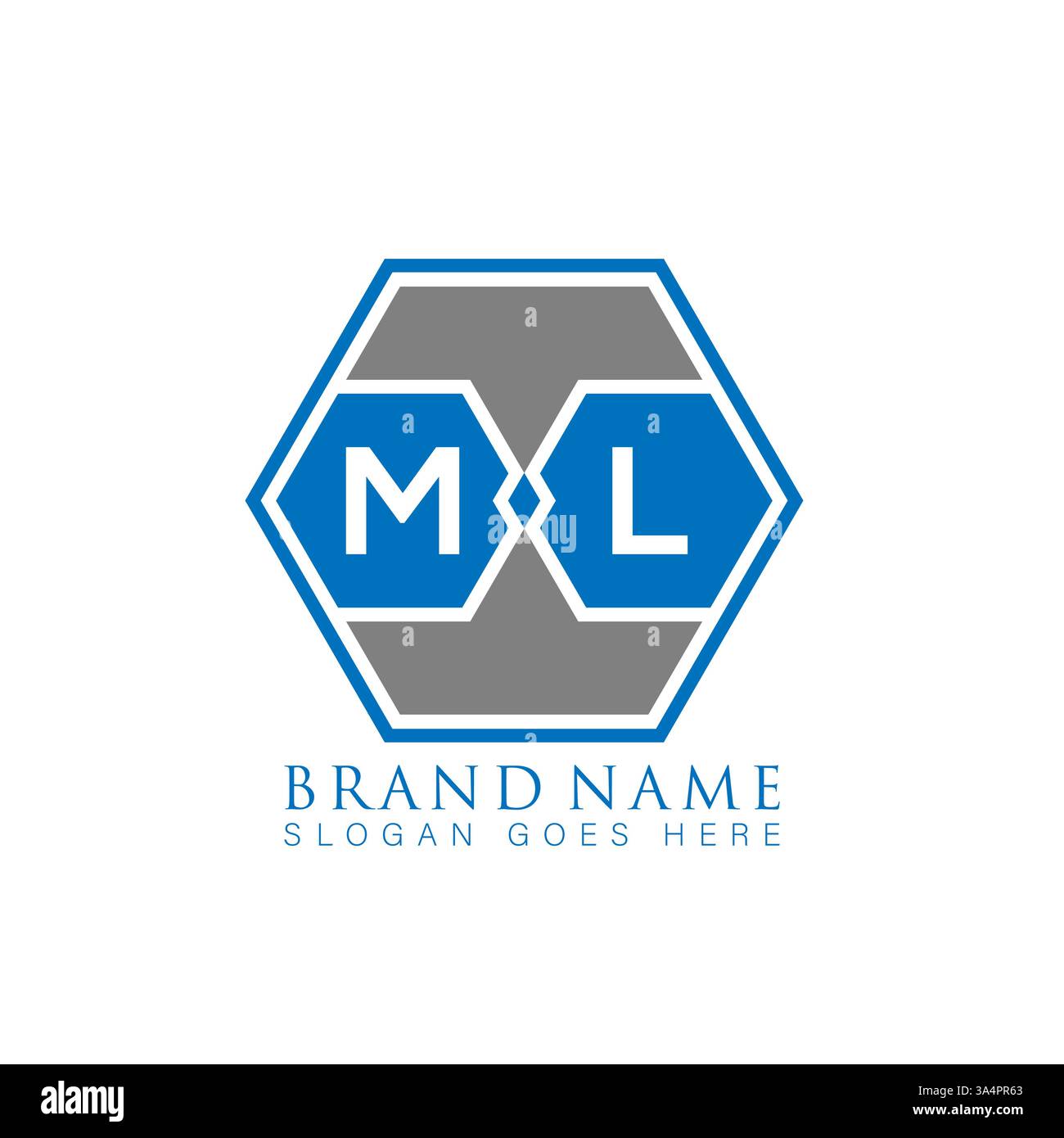 ML Unique modern flat abstract geometric initials vector letter logo design. ML monogram logo. Stock Vector