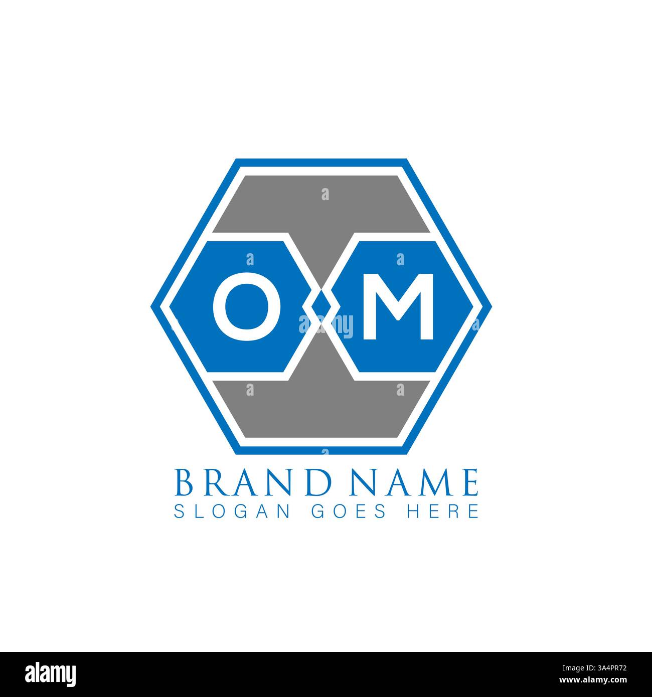 OM Unique modern flat abstract geometric initials vector letter logo design. OM monogram logo. Stock Vector