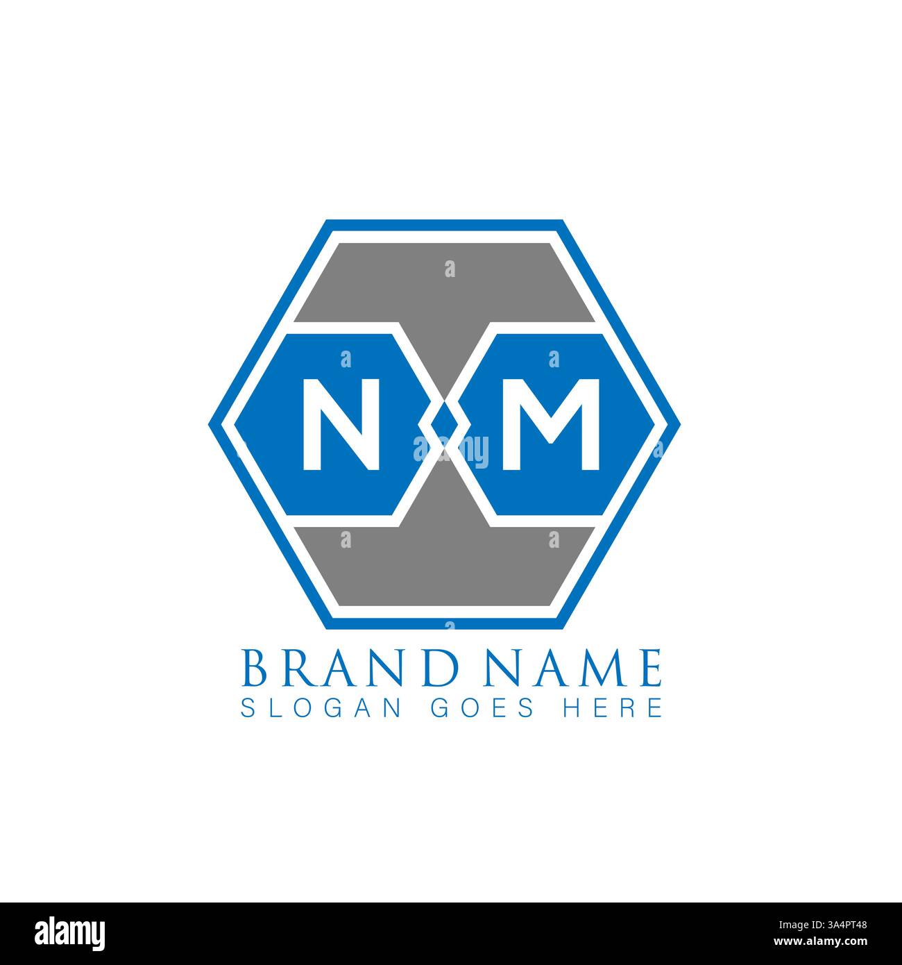 NM Unique modern flat abstract geometric initials vector letter logo design. NM monogram logo. Stock Vector