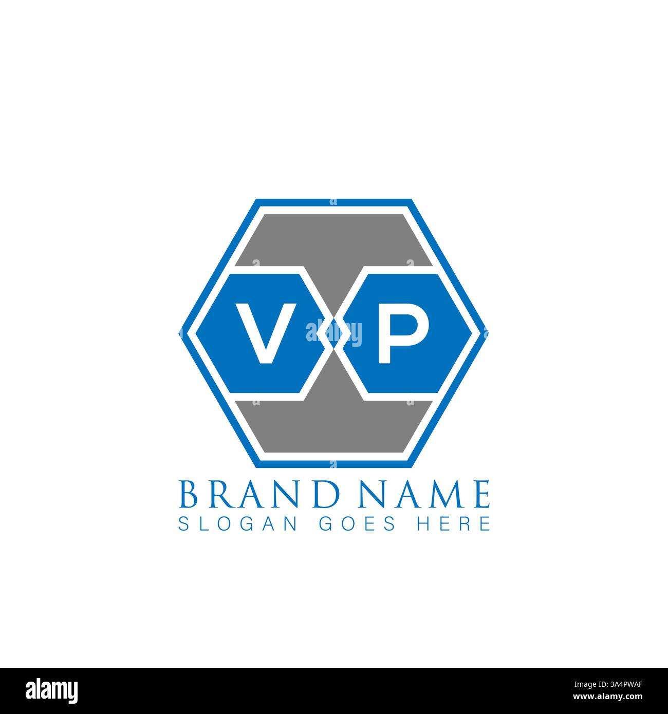 VP Unique modern flat abstract geometric initials vector letter logo design. VP monogram logo. Stock Vector