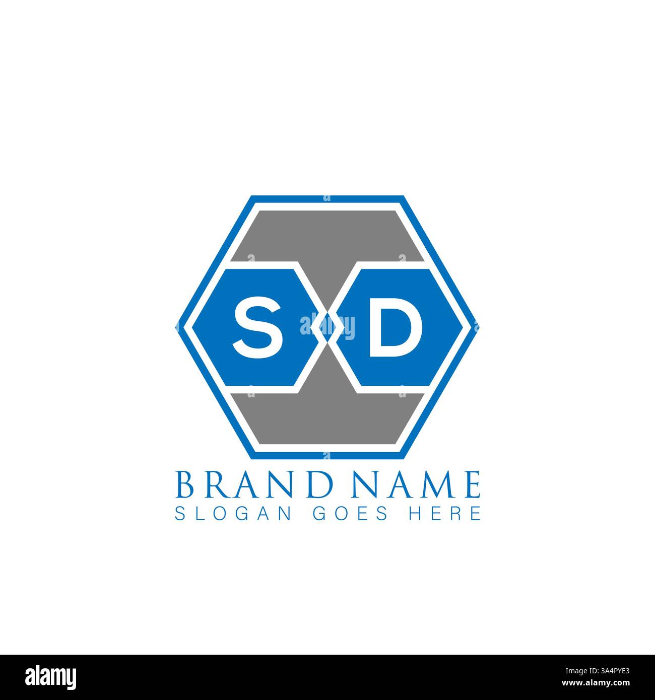 SD Unique modern flat abstract geometric initials vector letter logo design. SD monogram logo. Stock Vector