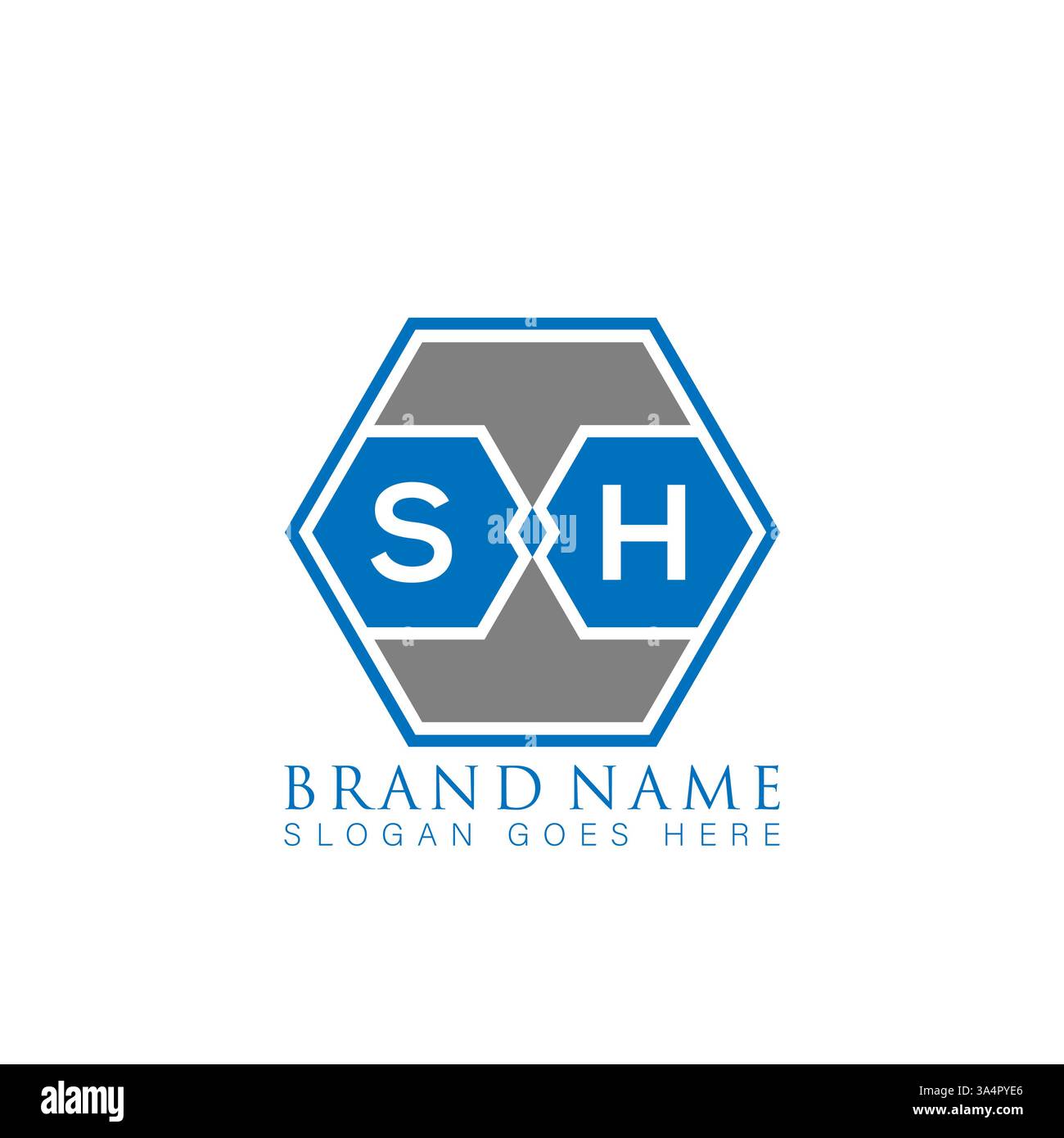 SH Unique modern flat abstract geometric initials vector letter logo design. SH monogram logo. Stock Vector