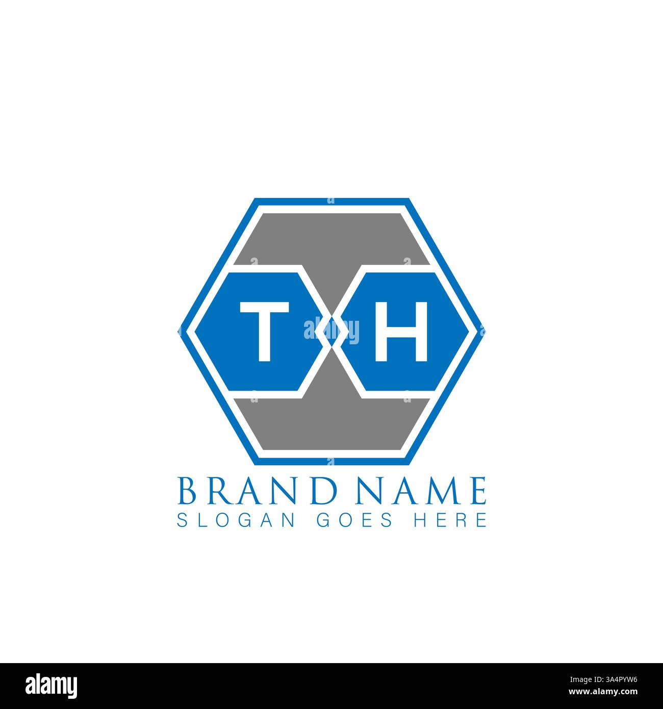 TH Unique modern flat abstract geometric initials vector letter logo design. TH monogram logo. Stock Vector