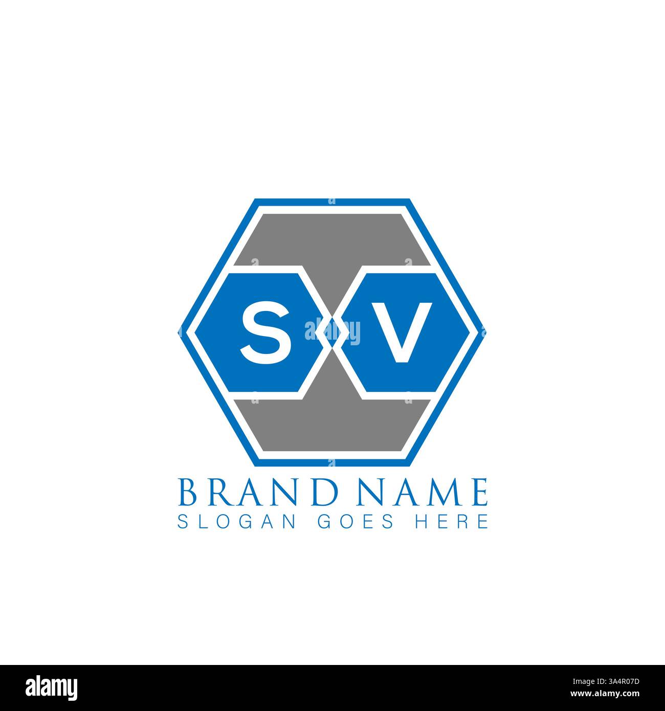SV Unique modern flat abstract geometric initials vector letter logo design. SV monogram logo. Stock Vector