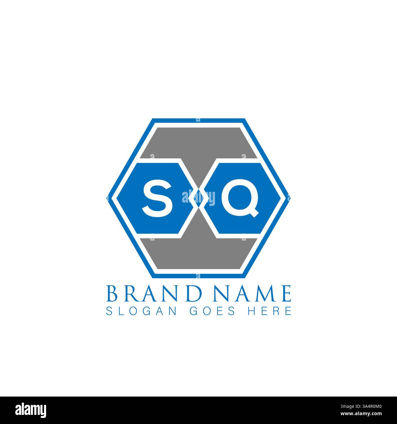 SQ Unique modern flat abstract geometric initials vector letter logo design. SQ monogram logo. Stock Vector