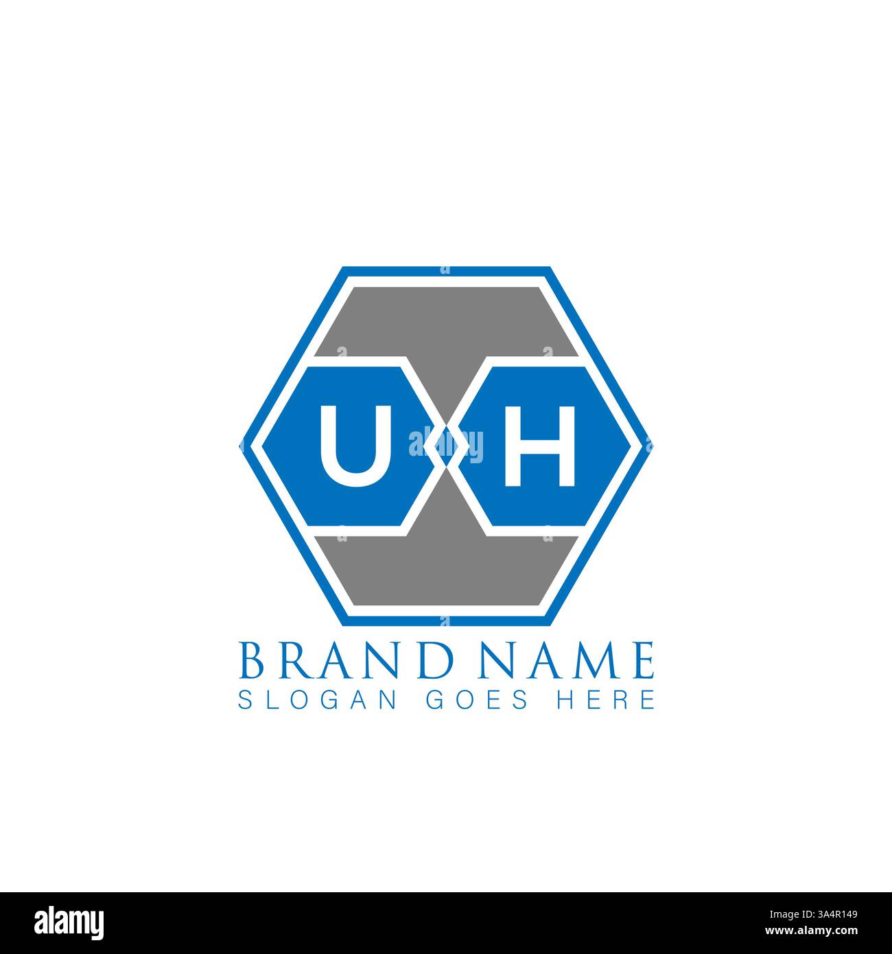 UH Unique modern flat abstract geometric initials vector letter logo design. UH monogram logo. Stock Vector