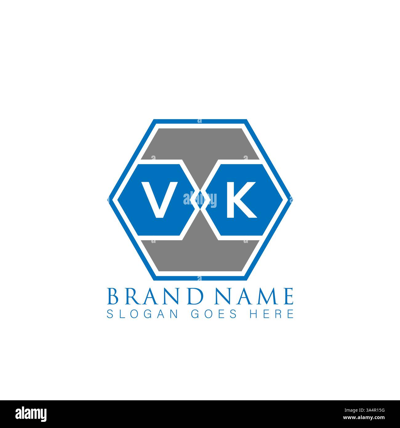 VK Unique modern flat abstract geometric initials vector letter logo design. VK monogram logo. Stock Vector
