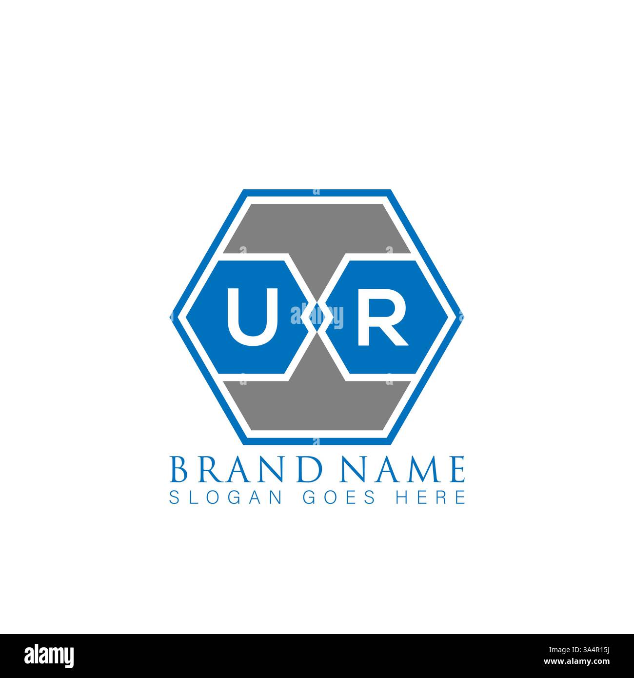 UR Unique modern flat abstract geometric initials vector letter logo design. UR monogram logo. Stock Vector