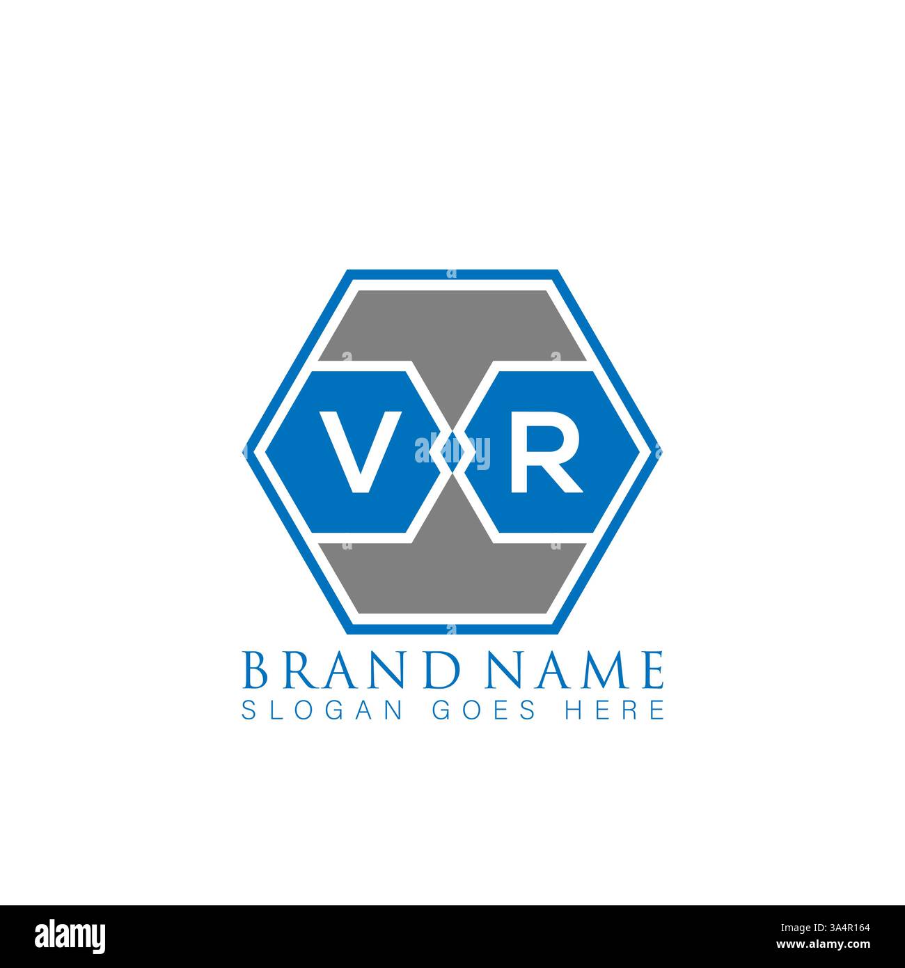VR Unique modern flat abstract geometric initials vector letter logo design. VR monogram logo. Stock Vector