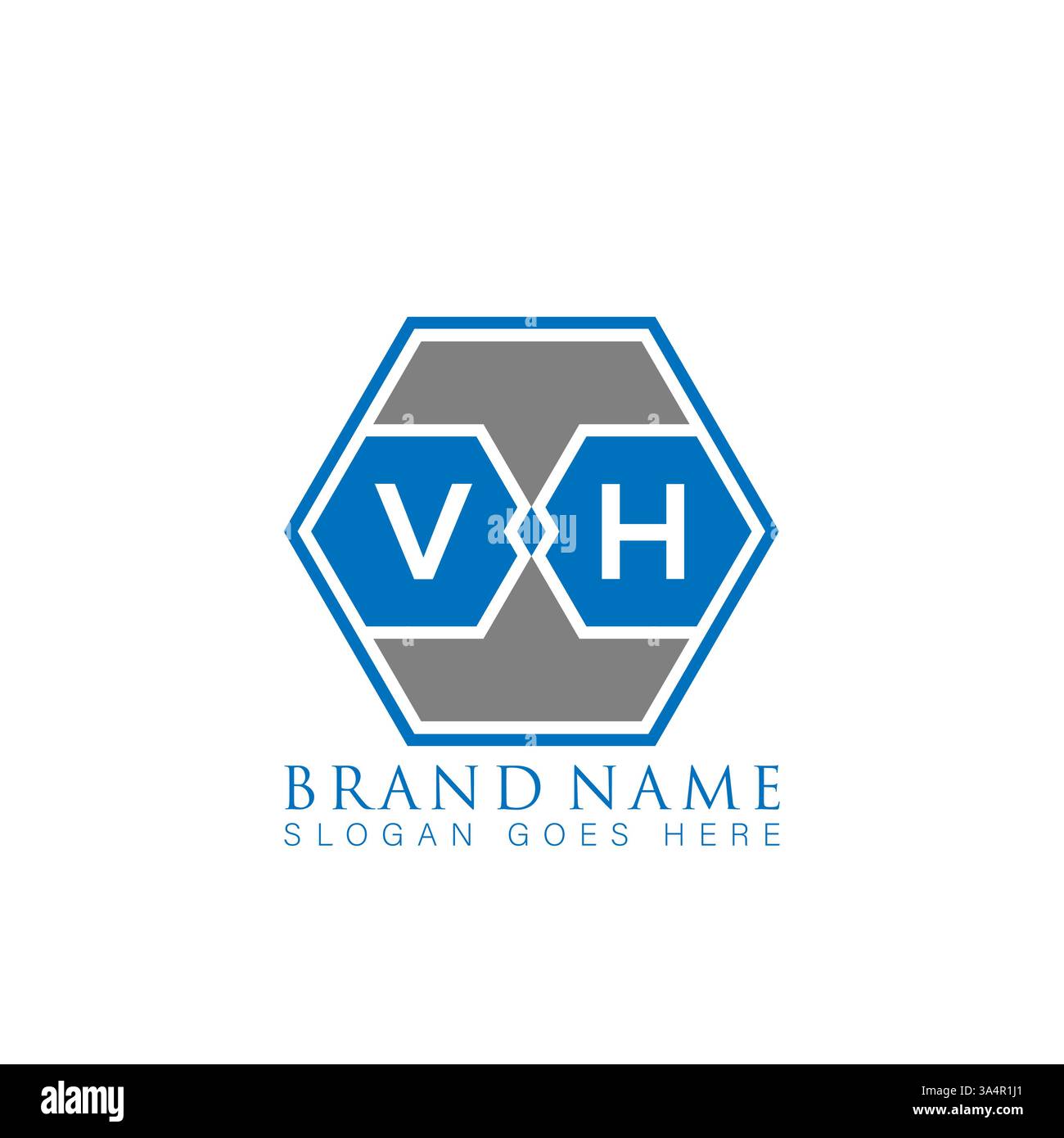 VH Unique modern flat abstract geometric initials vector letter logo design. VH monogram logo. Stock Vector