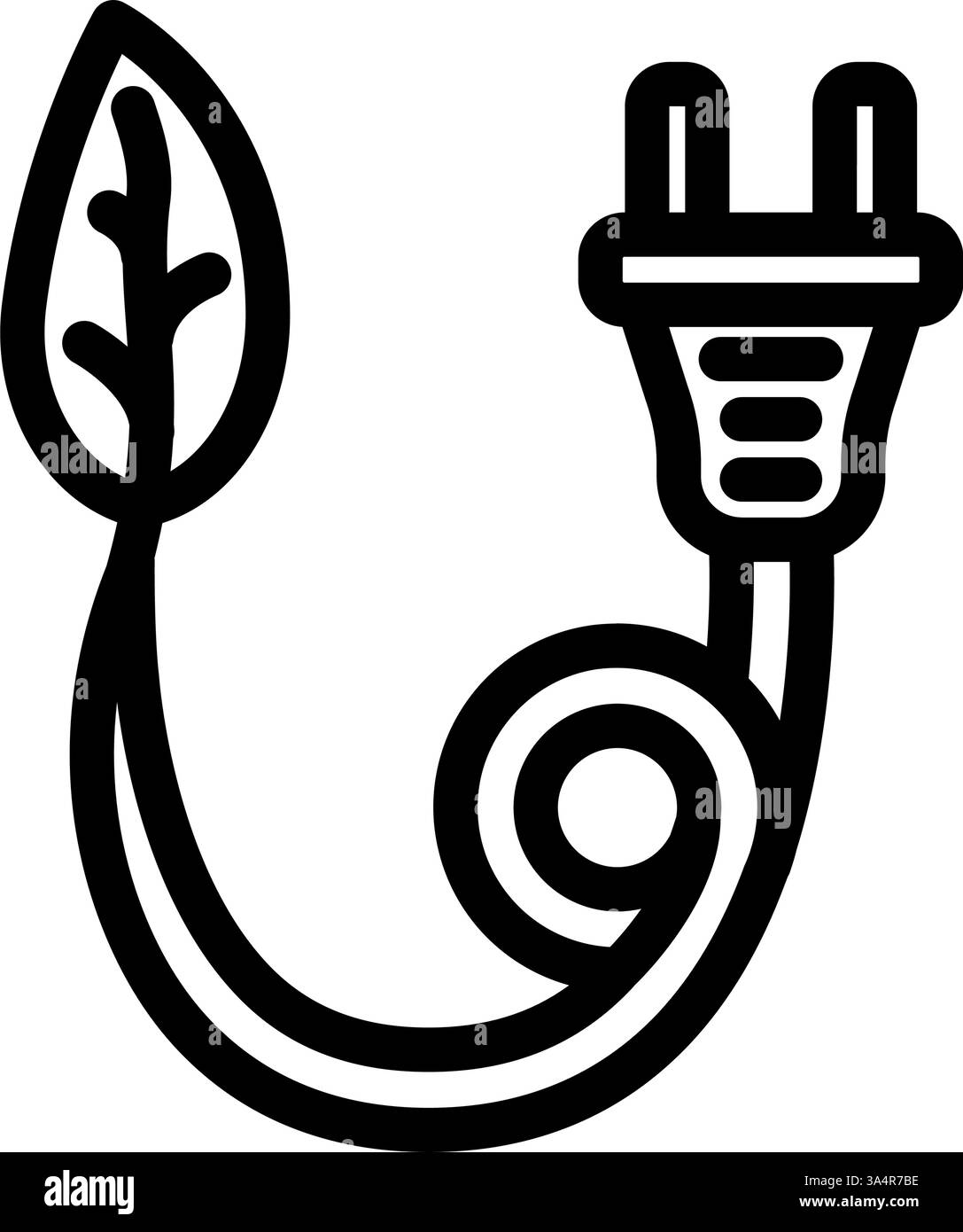 renewable energy plug sustainability line icon vector illustration ...