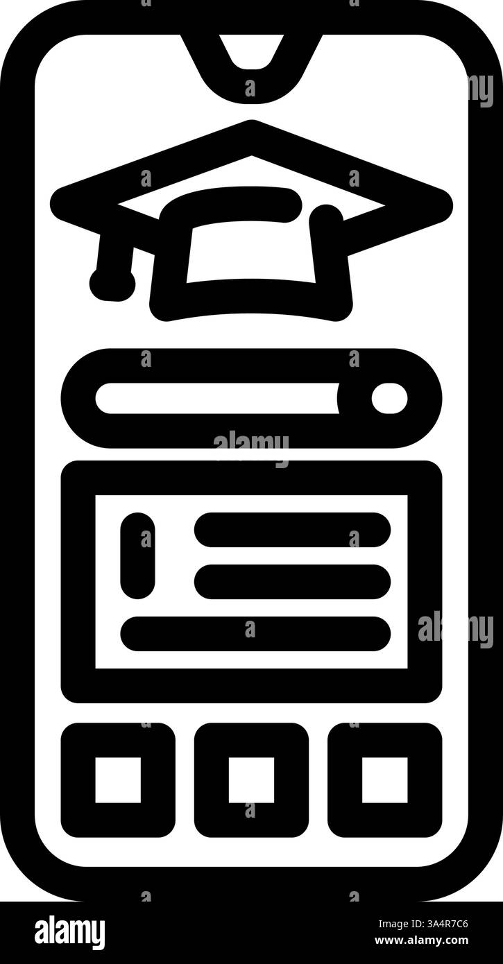 elearning app education platform line icon vector illustration Stock ...