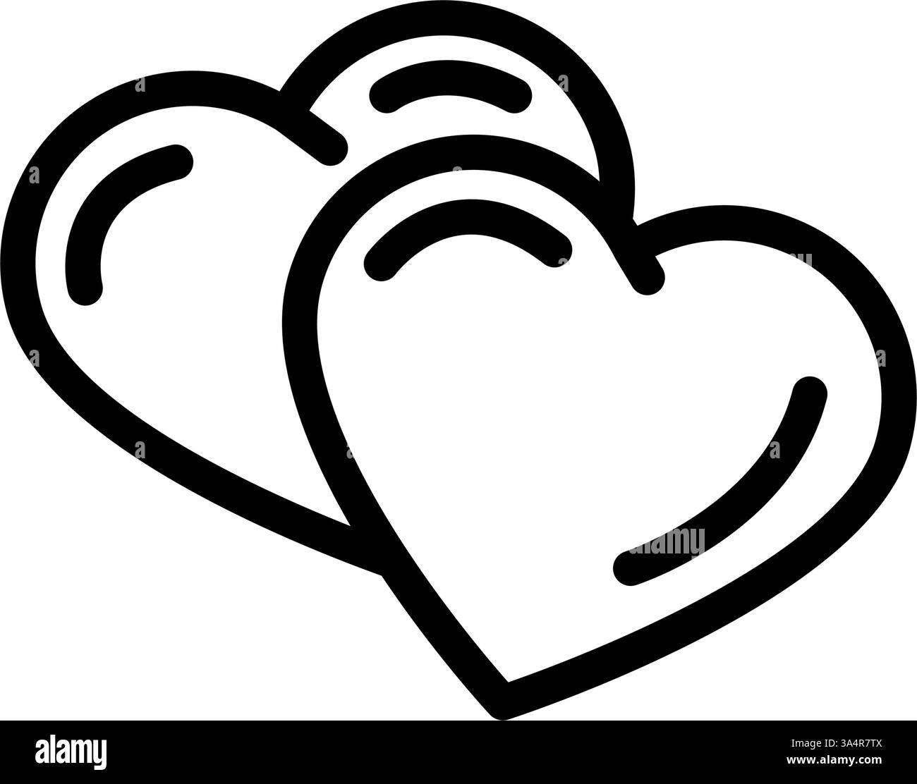 two hearts line icon vector illustration Stock Vector Image & Art - Alamy