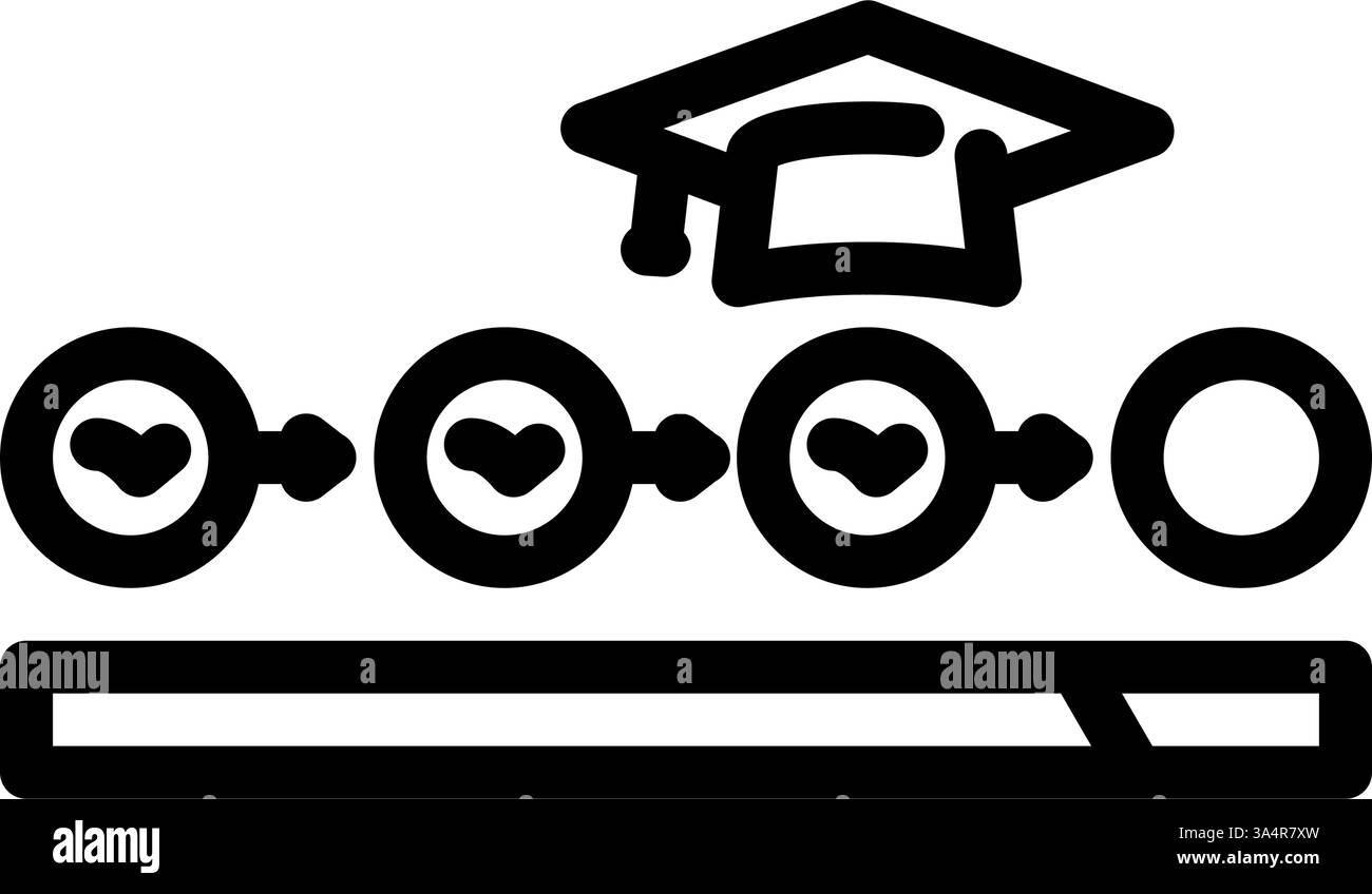 course progress bar education platform line icon vector illustration ...