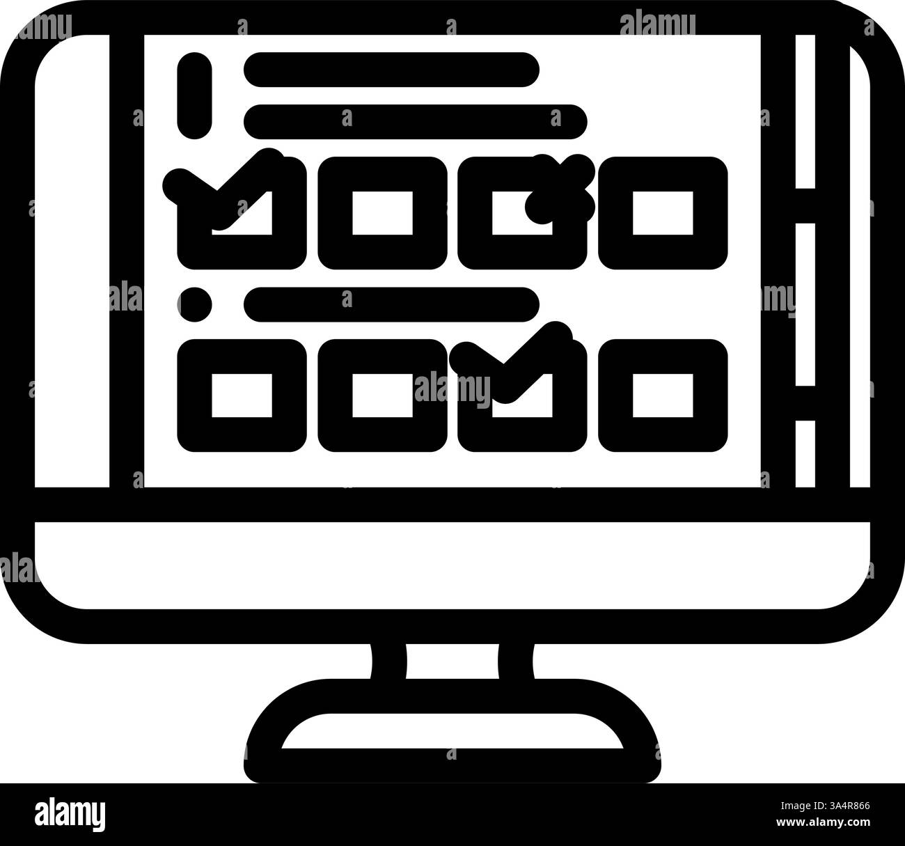 Interactive quiz education platform line icon vector illustration stock