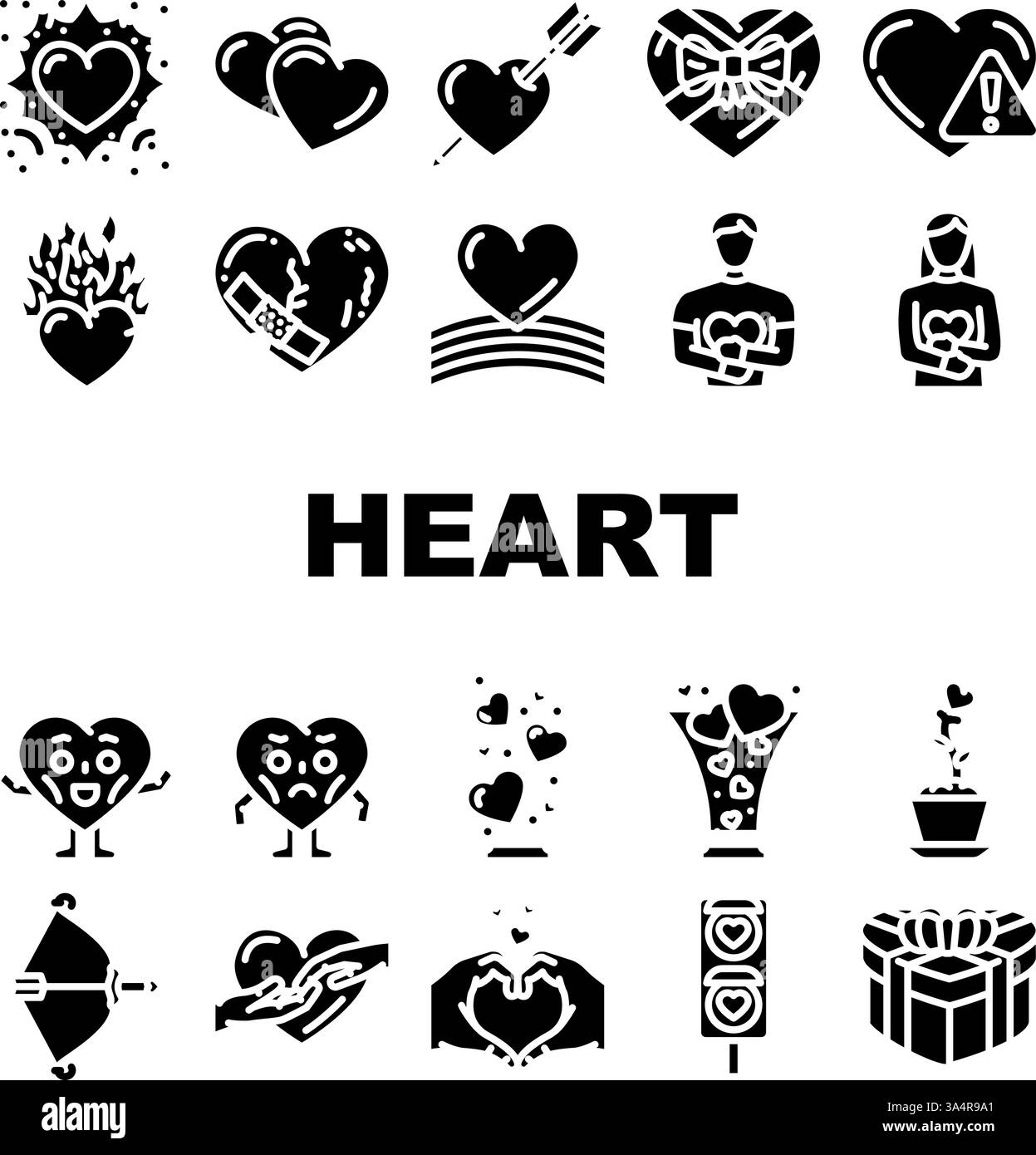 heart love romance icons set vector Stock Vector Image & Art - Alamy