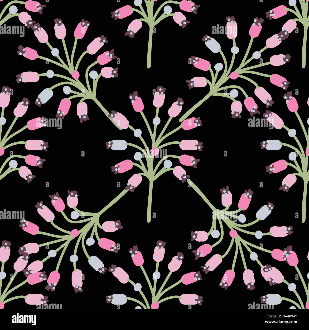 Seamless pattern with herbal elements. Floral background for surface ...