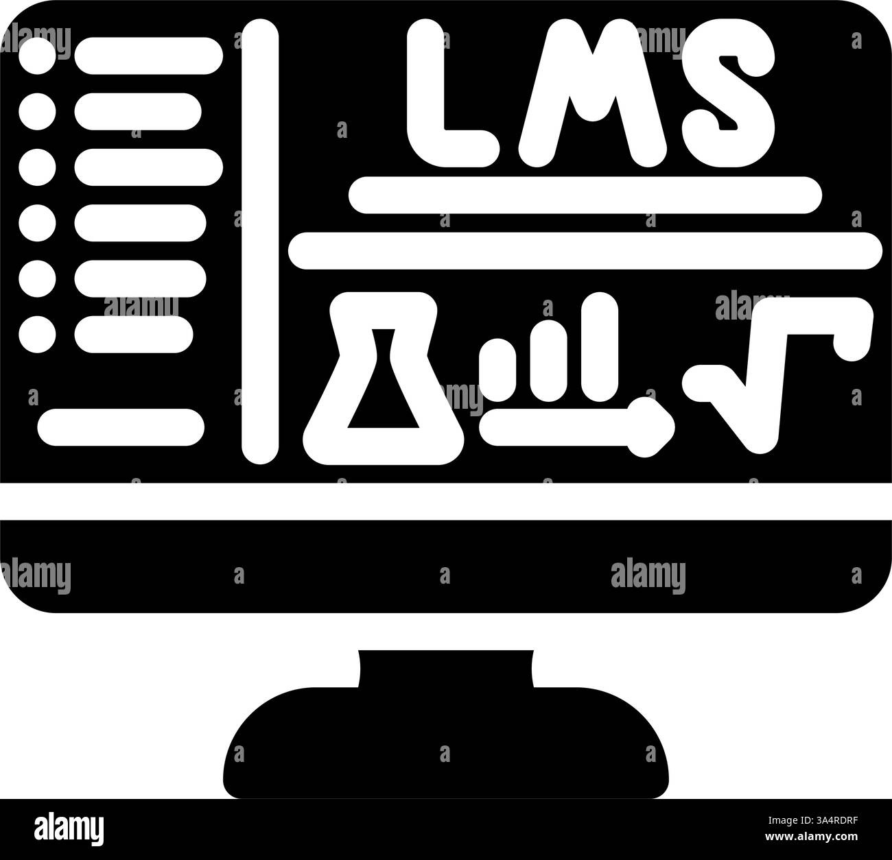 learning management system education platform glyph icon vector illustration Stock Vector