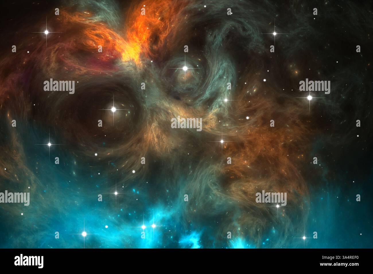 Space background with nebula and stars, illustration Stock Photo - Alamy