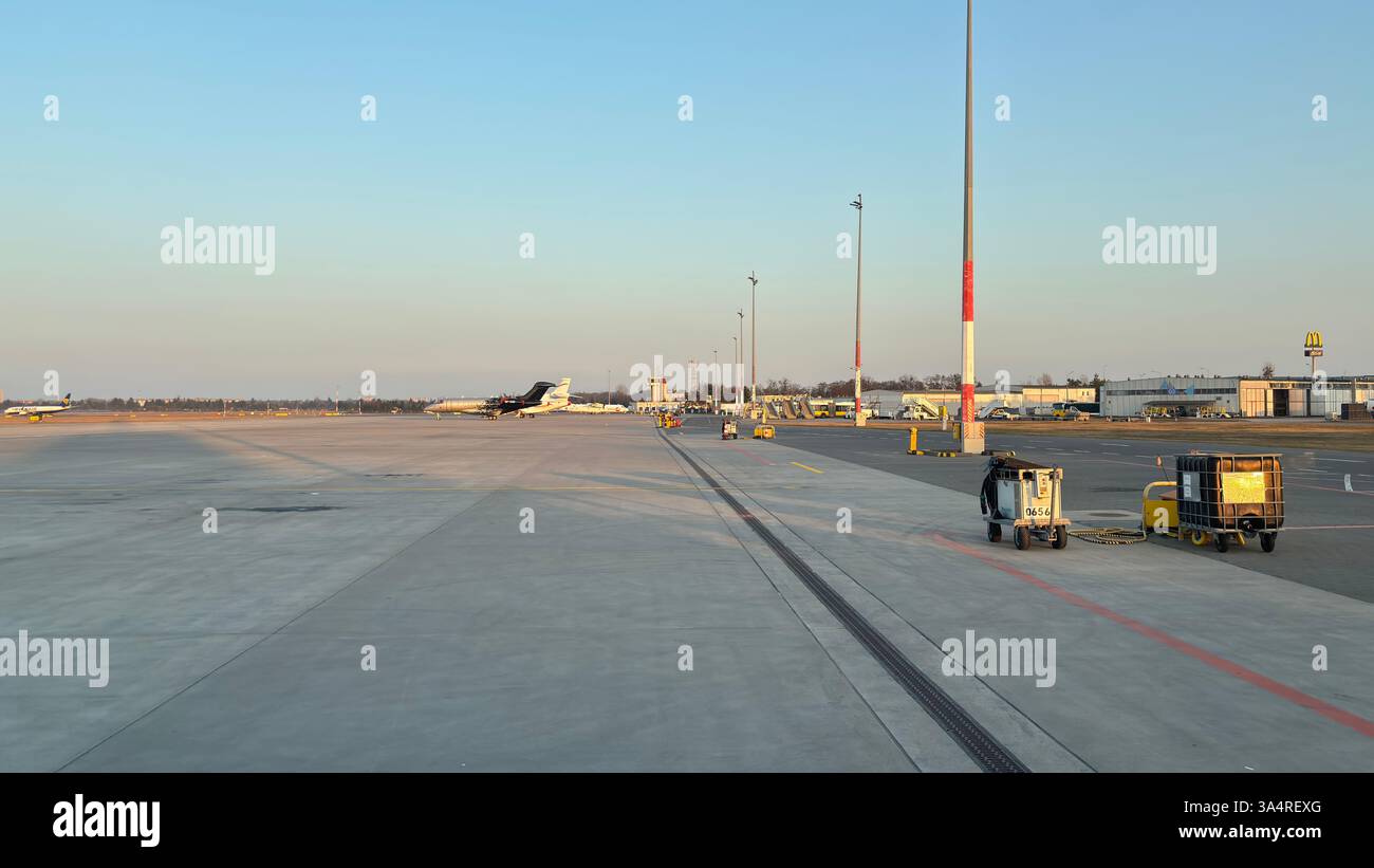 Poznań Airport. Port Lotniczy Poznań-Ławica im. Henryka Wieniawskiego - Smartphone Captured Stock Image
