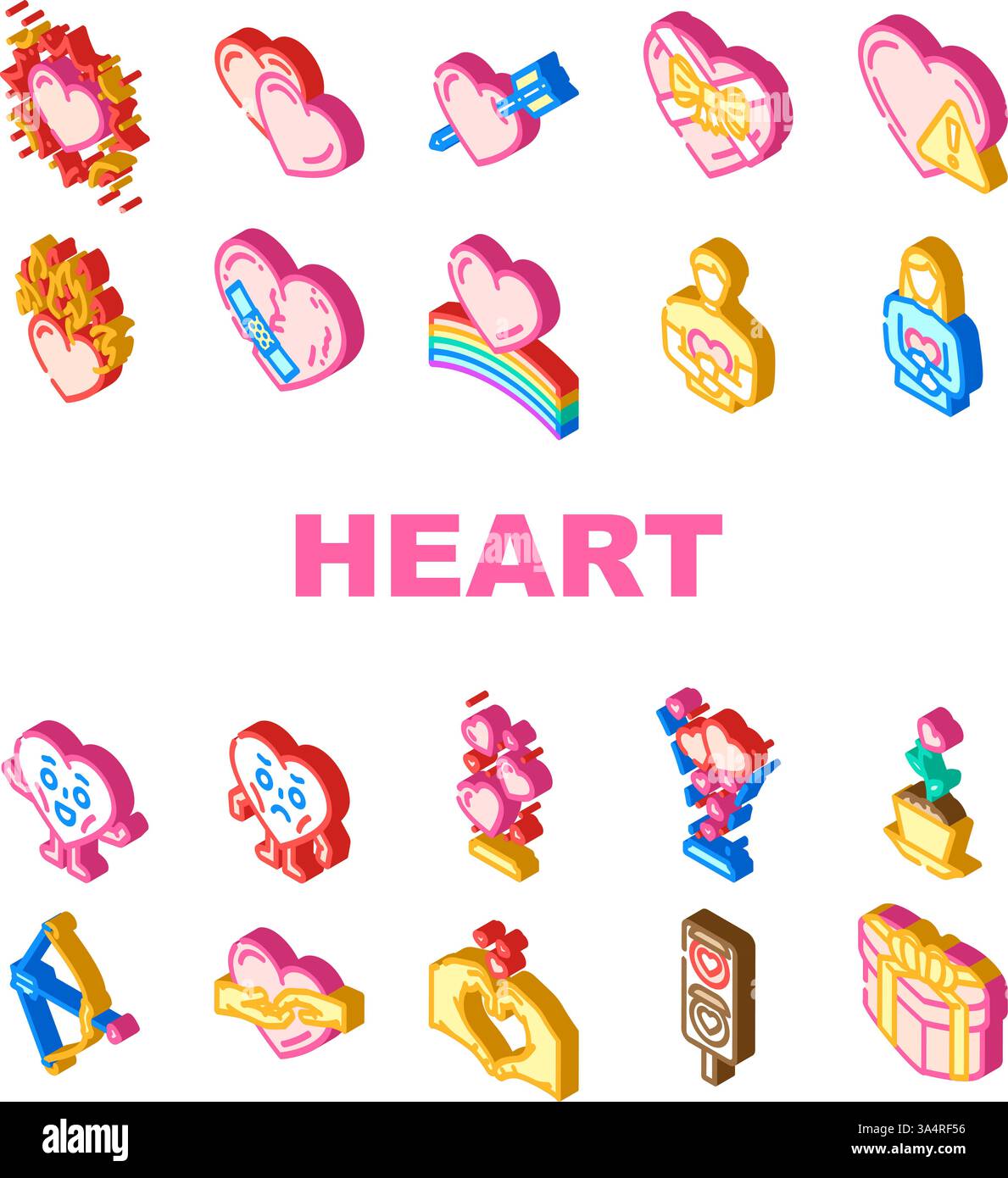 heart love romance icons set vector Stock Vector Image & Art - Alamy