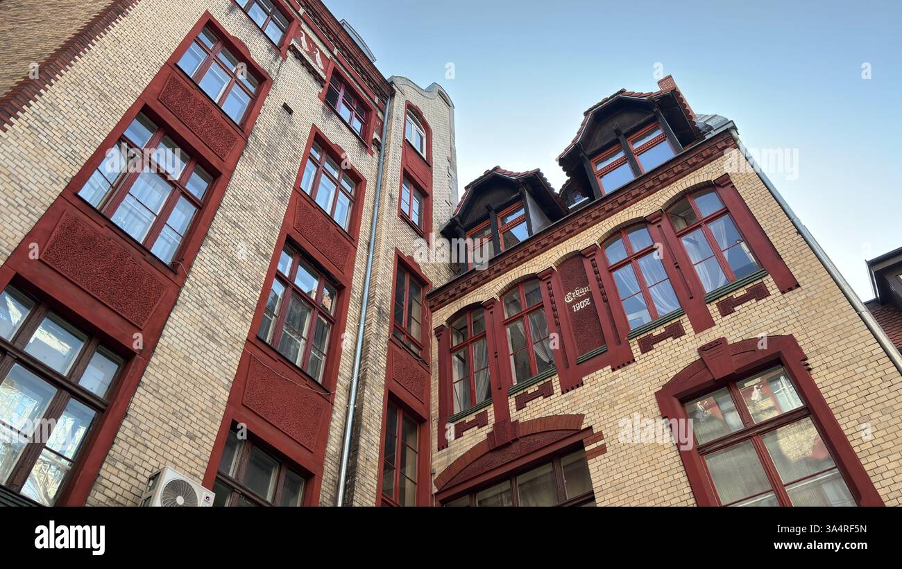 Beautiful old buildings in the Polish city of Poznan. Tourist destination location famous old buildings in Polski city centre Poznań - Smartphone Captured Stock Image