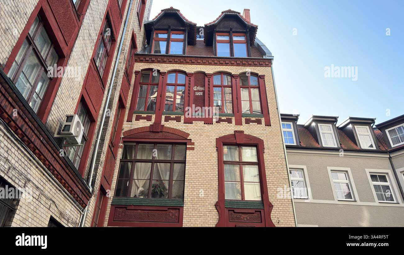 Beautiful old buildings in the Polish city of Poznan. Tourist destination location famous old buildings in Polski city centre Poznań - Smartphone Captured Stock Image