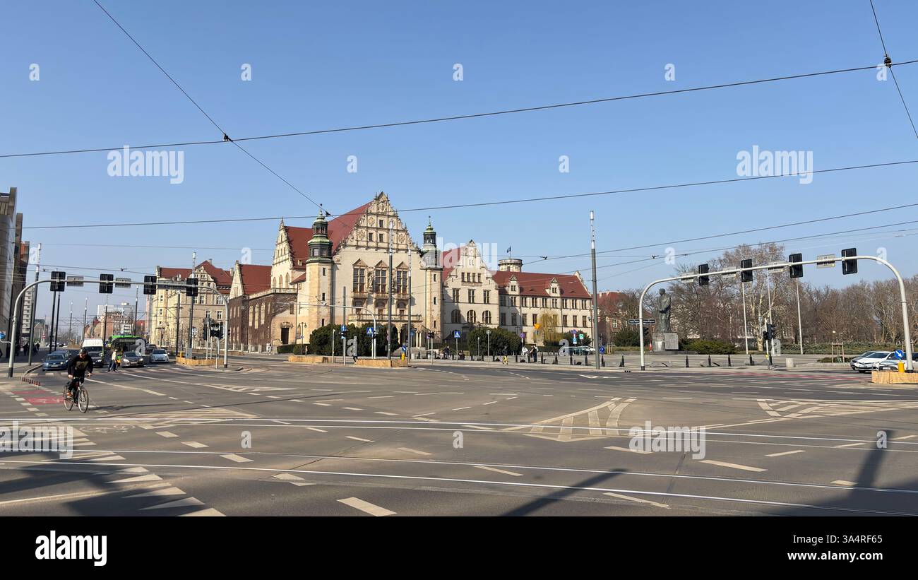 Adam Mickiewicz Square (Plac Adama Mickiewicza w Poznaniu). Collegium Minus. Location in Poznan. Tourist destination place famous old buildings in Pol - Smartphone Captured Stock Image