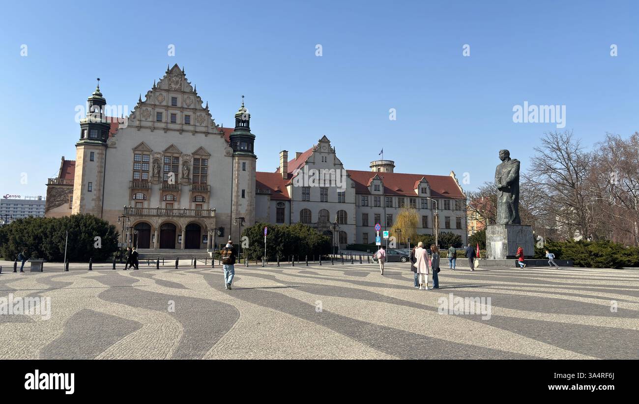 Adam Mickiewicz Square (Plac Adama Mickiewicza w Poznaniu). Collegium Minus. Location in Poznan. Tourist destination place famous old buildings in Pol - Smartphone Captured Stock Image