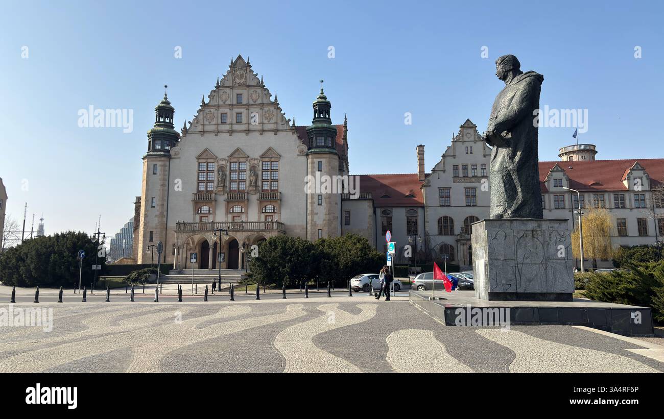 Adam Mickiewicz Square (Plac Adama Mickiewicza w Poznaniu). Collegium Minus. Location in Poznan. Tourist destination place famous old buildings in Pol - Smartphone Captured Stock Image
