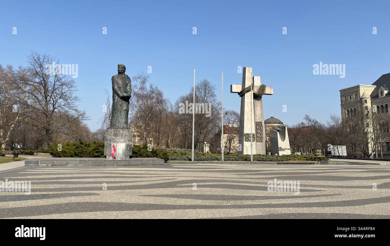 Adam Mickiewicz Square (Plac Adama Mickiewicza w Poznaniu). Collegium Minus. Location in Poznan. Tourist destination place famous old buildings in Pol - Smartphone Captured Stock Image