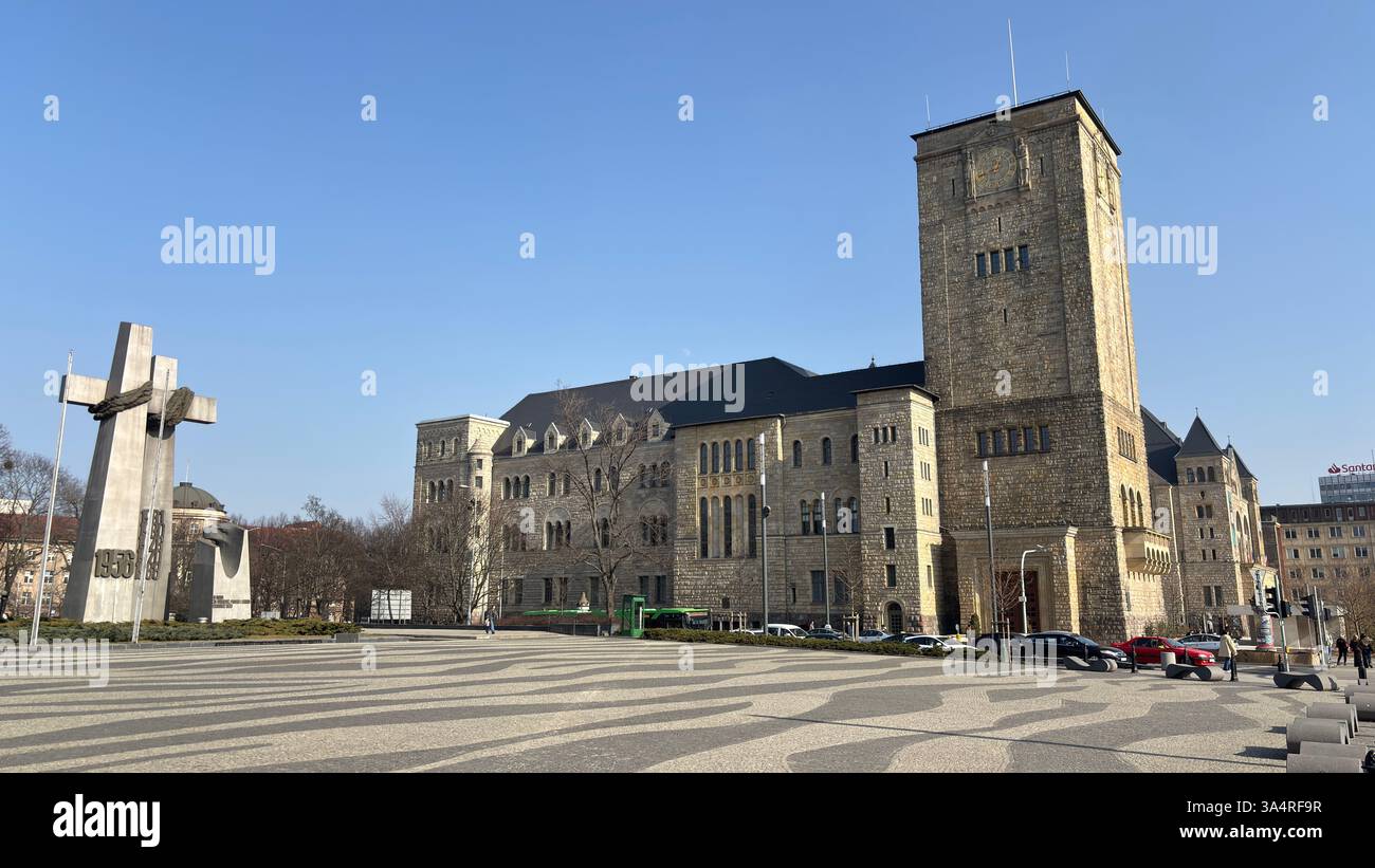Adam Mickiewicz Square (Plac Adama Mickiewicza w Poznaniu). Collegium Minus. Location in Poznan. Tourist destination place famous old buildings in Pol - Smartphone Captured Stock Image