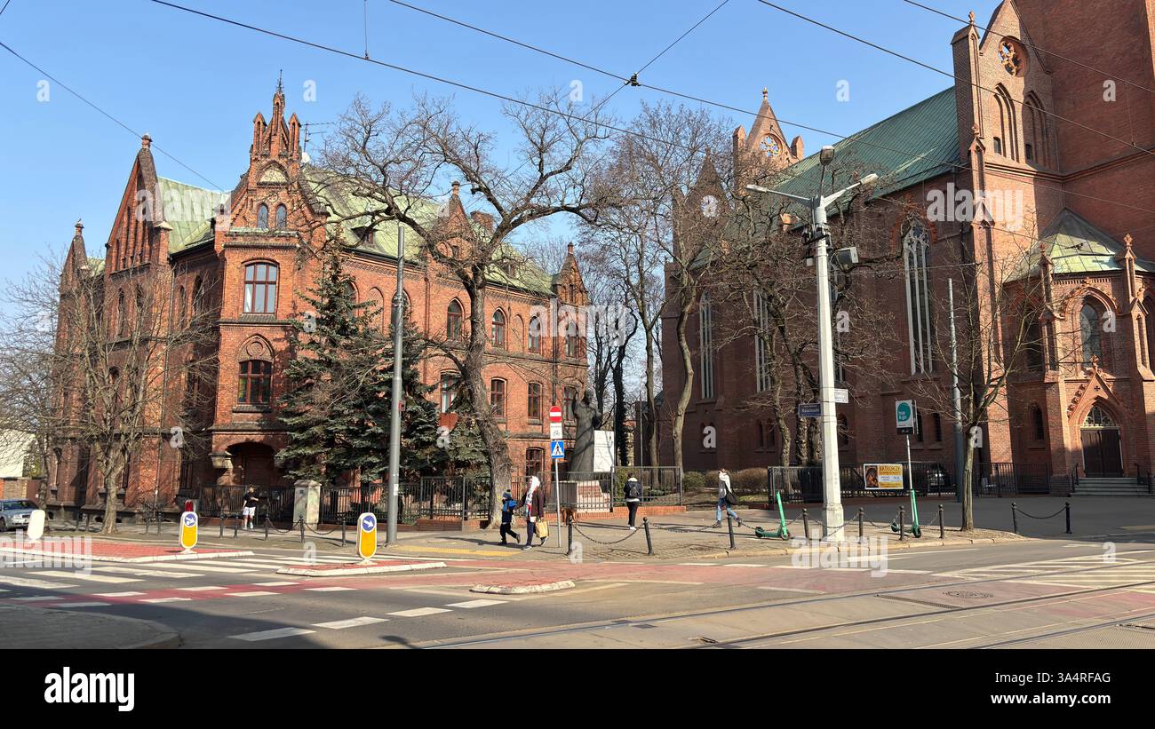 Beautiful old buildings in the Polish city of Poznan. Tourist destination location famous old buildings in Polski city centre Poznań - Smartphone Captured Stock Image