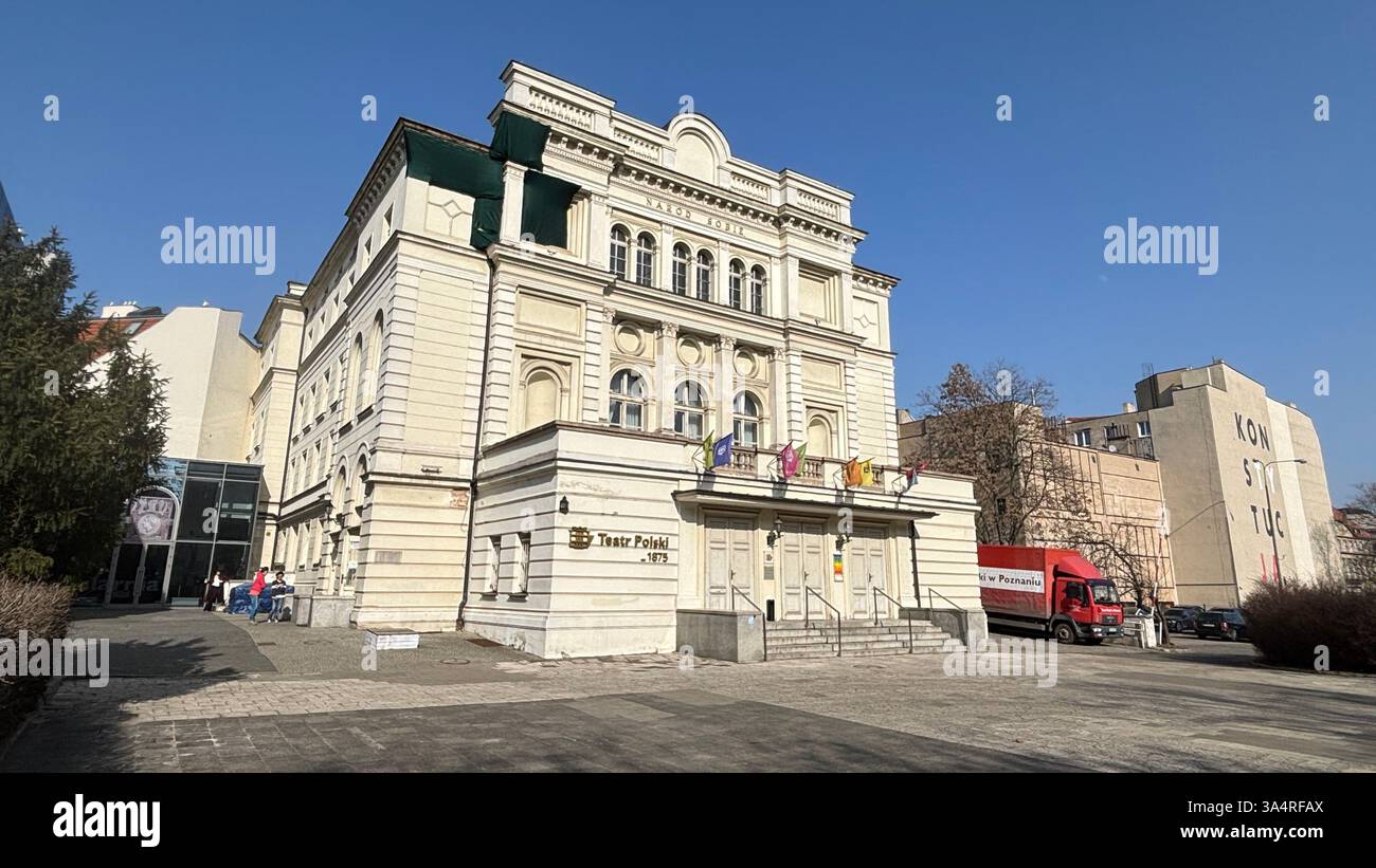 Beautiful old buildings in the Polish city of Poznan. Tourist destination location famous old buildings in Polski city centre Poznań - Smartphone Captured Stock Image