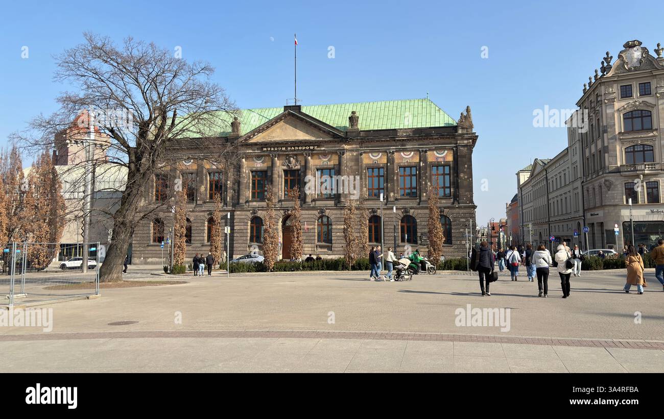 National Museum (Muzeum Narodowe w Poznaniu) in Poznan. Tourist destination location famous old buildings in Polish city centre Poznań - Smartphone Captured Stock Image