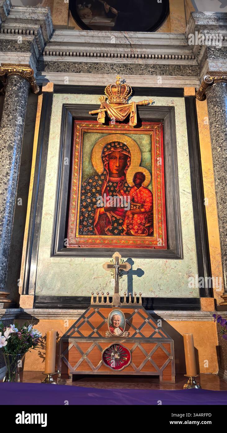 Poland - March 10th 2025: Interior view Church of St. Anthony of Padua in Poznan. Tourist destination location famous old religious buildings Polish - Smartphone Captured Stock Image