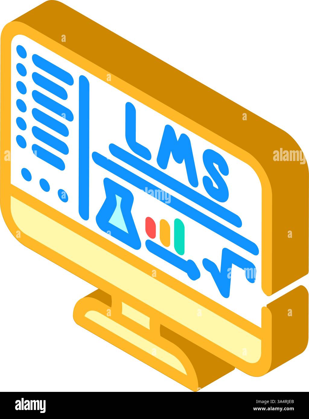 learning management system education platform isometric icon vector illustration Stock Vector