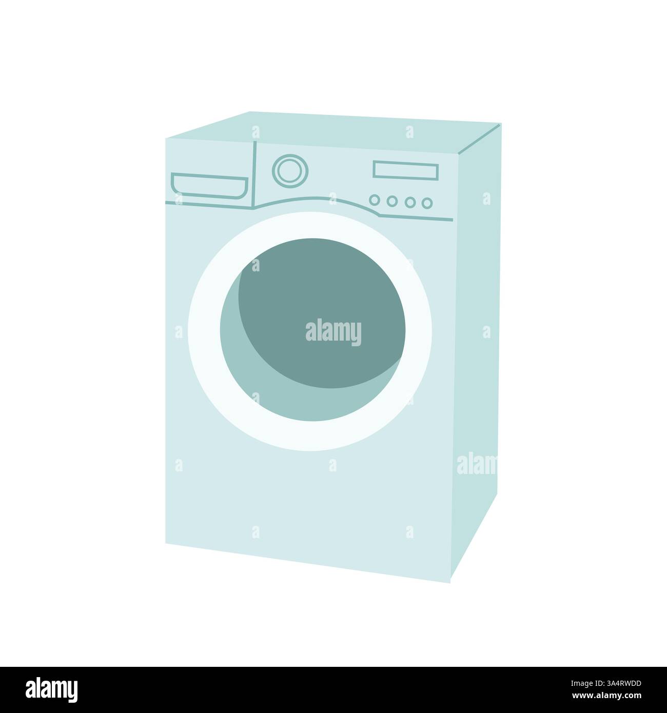 Washing machine laundry isolated on white background . Vector illustration Stock Vector